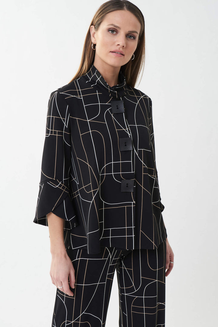 Joseph Ribkoff 223276 178 Black Print Jacket - Experience Boutique