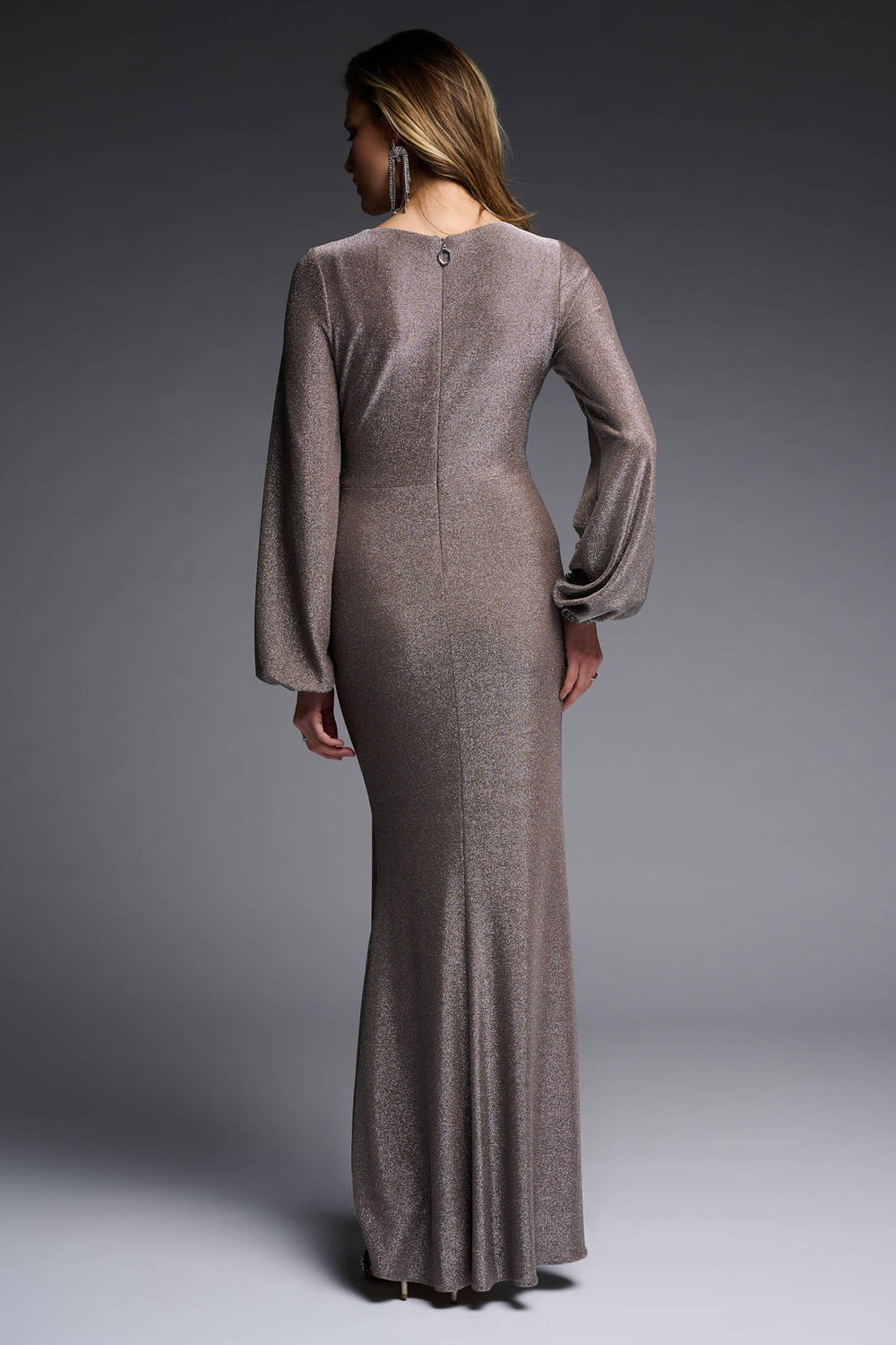 Joseph Ribkoff 223711 Taupe Shimmer Maxi Evening Dress - Experience Boutique