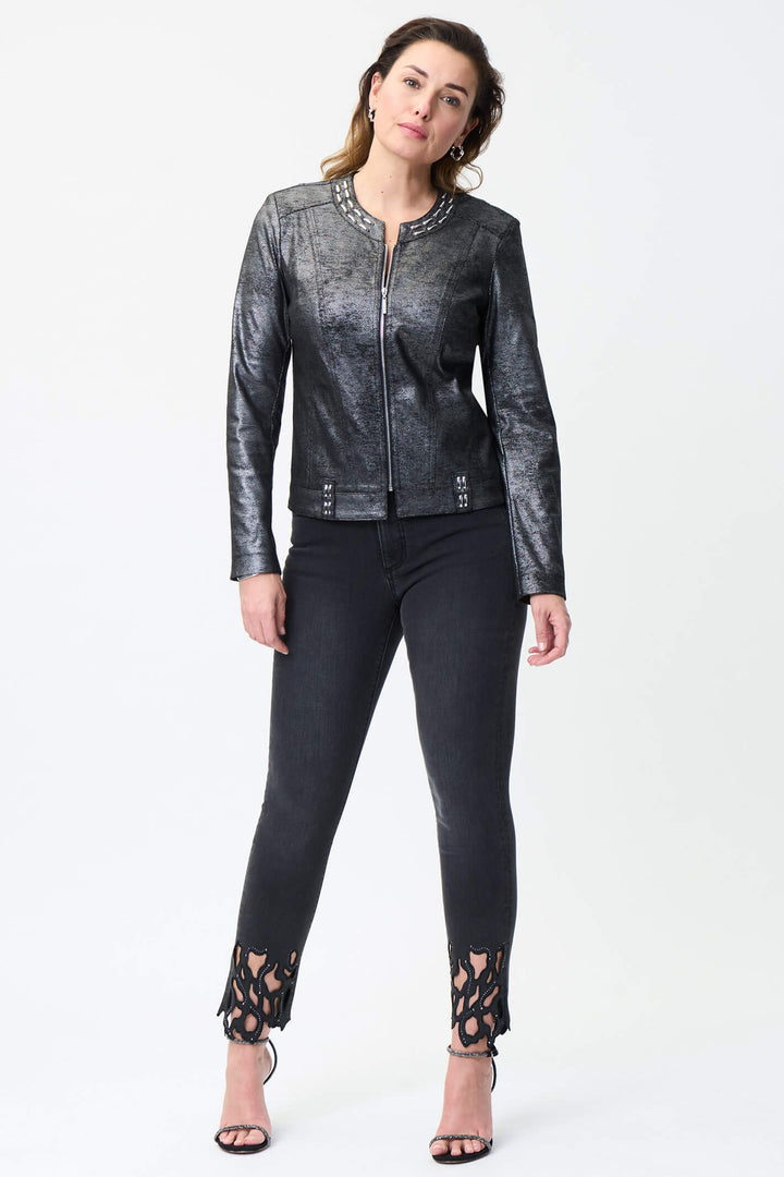 Joseph Ribkoff 224904 Silver Metallic Jacket - Experience Boutique