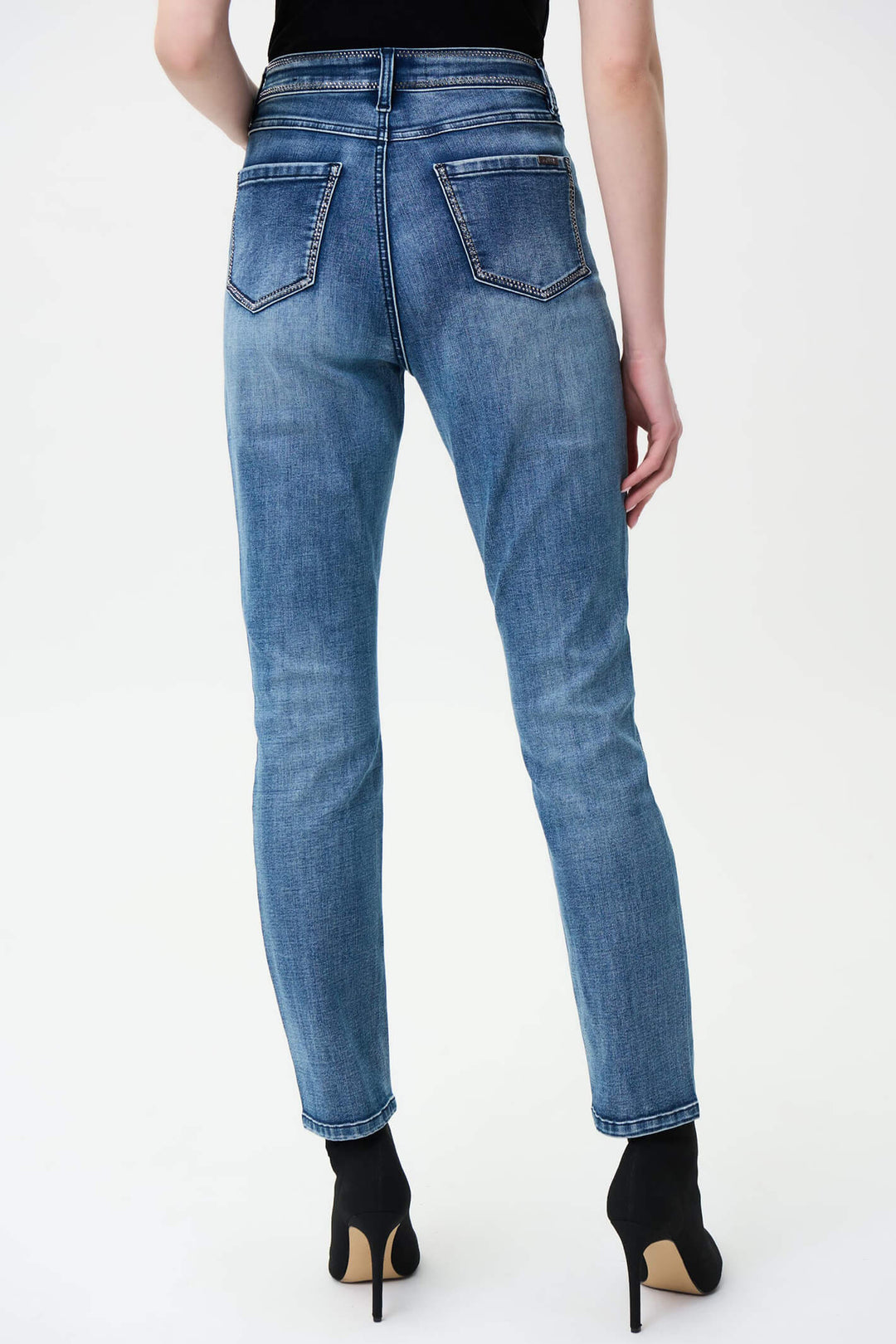 Joseph Ribkoff 224954 Medium Blue Embellished Denim Jeans - Experience Boutique