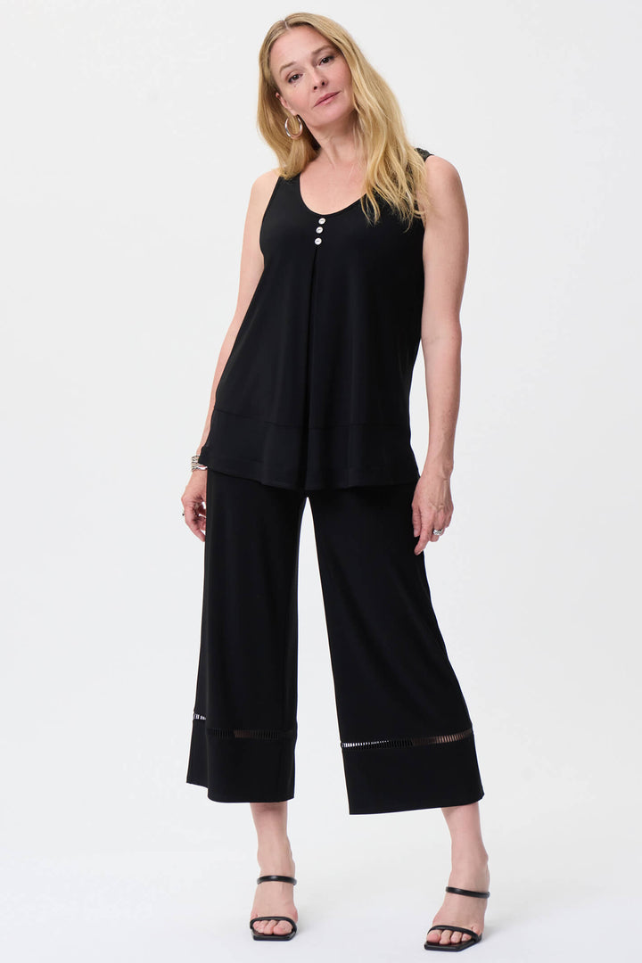 Joseph Ribkoff 231125 Black Lace Trim Camisole Top - Experience Boutique
