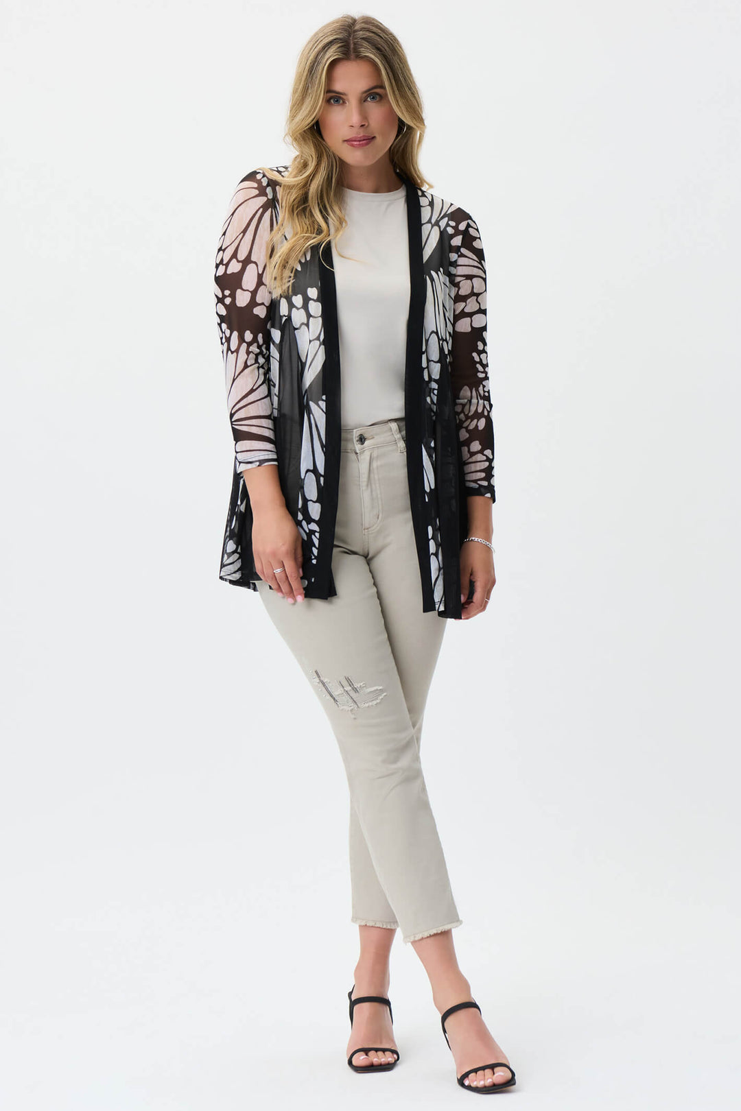 Joseph Ribkoff 231221 Black Printed Longline Cover Up - Experience Boutique
