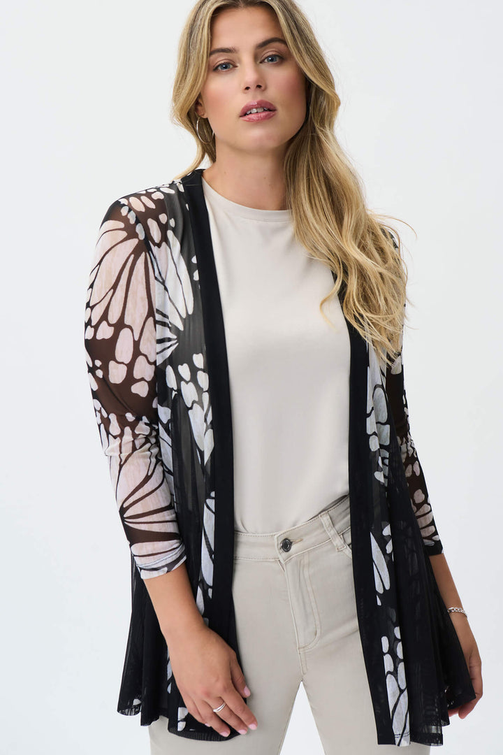Joseph Ribkoff 231221 Black Printed Longline Cover Up - Experience Boutique