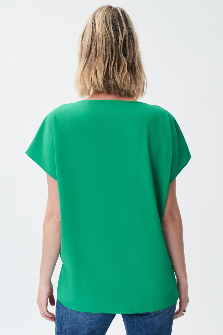 Joseph Ribkoff 231291 Foliage Green Ruched Hem Top - Experience Boutique