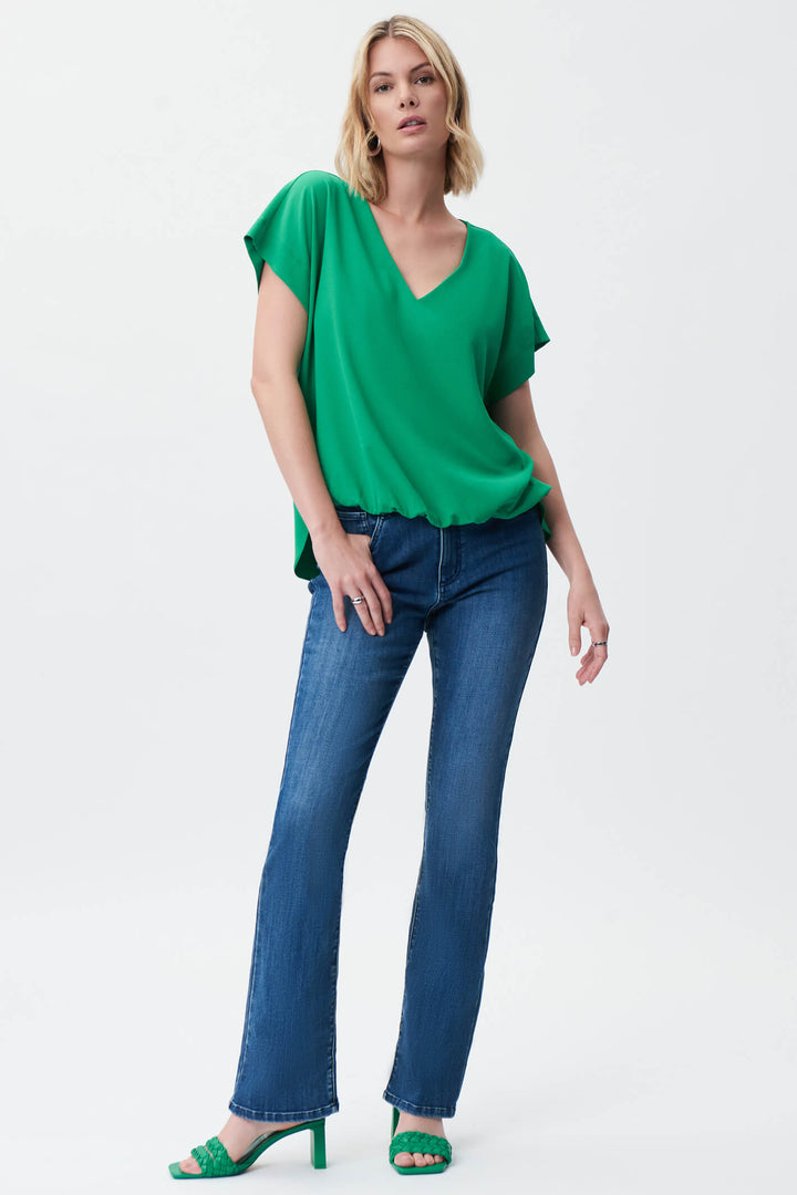 Joseph Ribkoff 231291 Foliage Green Ruched Hem Top - Experience Boutique