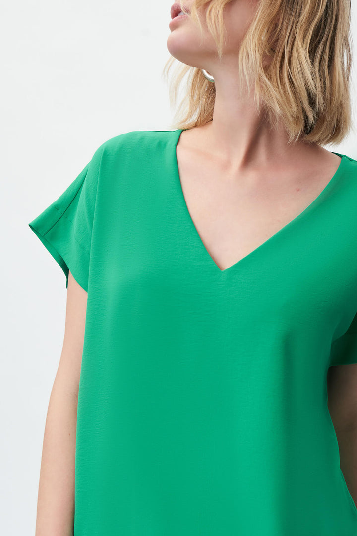 Joseph Ribkoff 231291 Foliage Green Ruched Hem Top - Experience Boutique