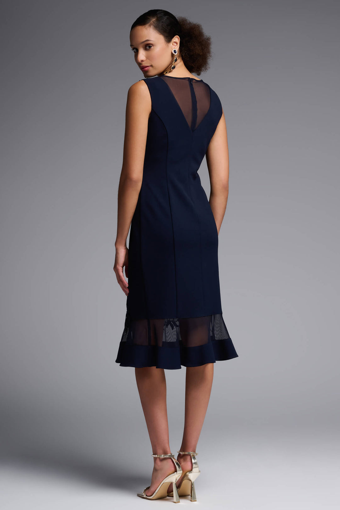 Joseph Ribkoff 231729 Midnight Blue Embroidered Dress - Experience Boutique