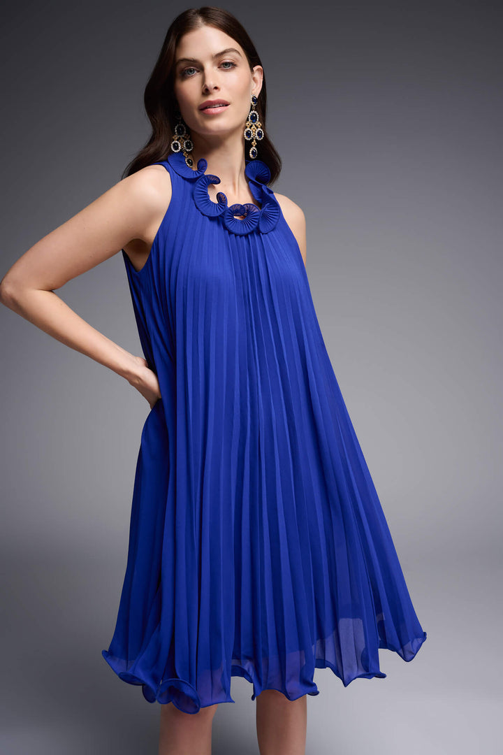 Joseph Ribkoff 231730 Royal Sapphire Pleated Dress - Experience Boutique