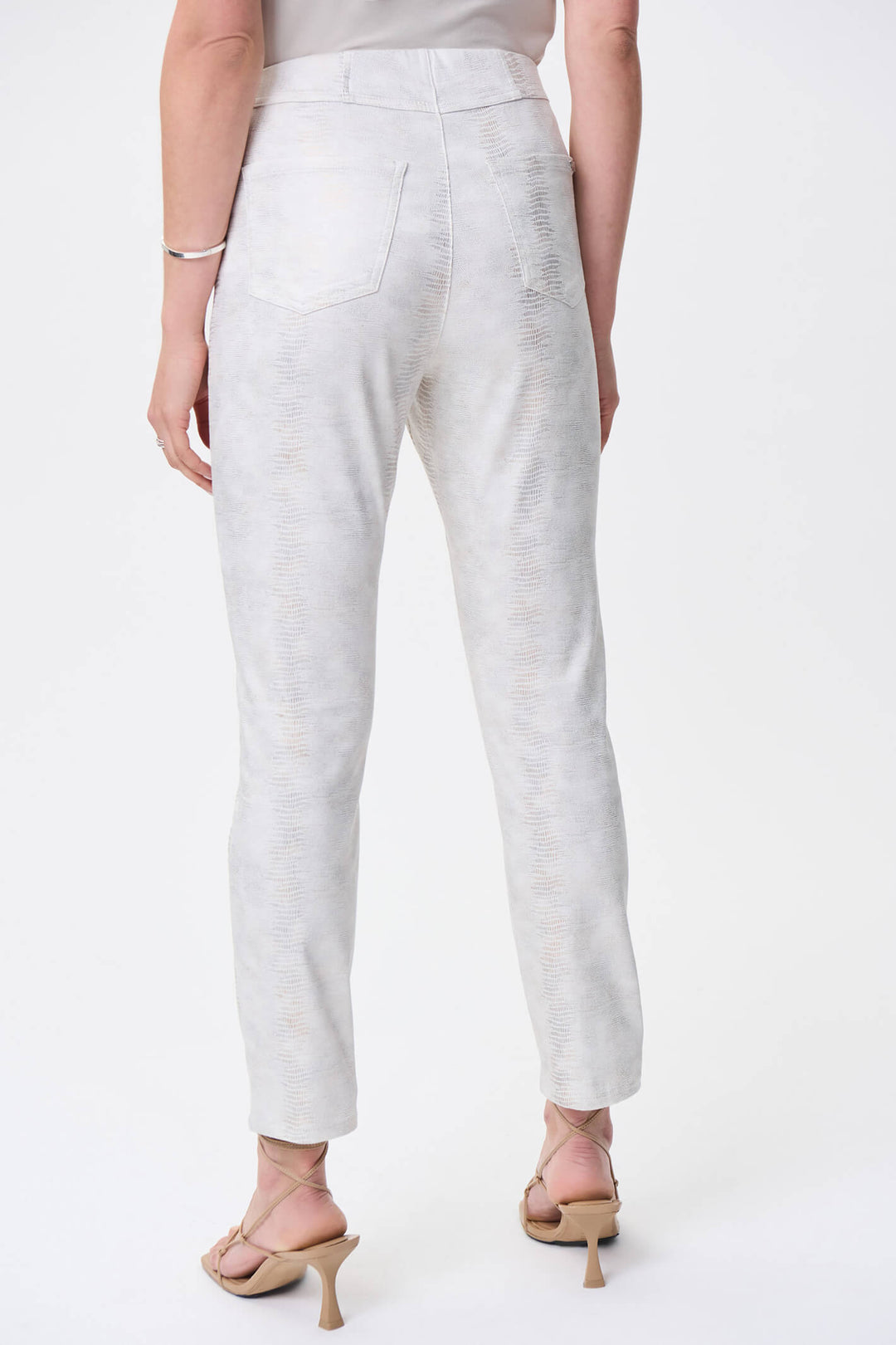Joseph Ribkoff 231957 Cream Gold Shimmer Trousers - Experience Boutique