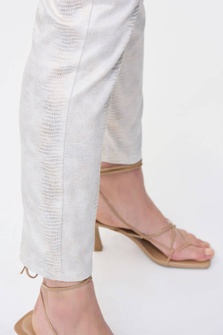 Joseph Ribkoff 231957 Cream Gold Shimmer Trousers - Experience Boutique
