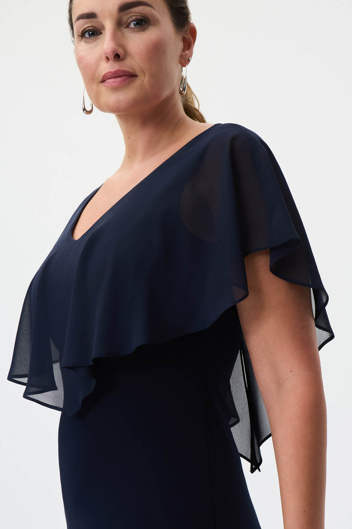Joseph Ribkoff 232240 Midnight Blue Angel Sleeve Dress - Experience Boutique
