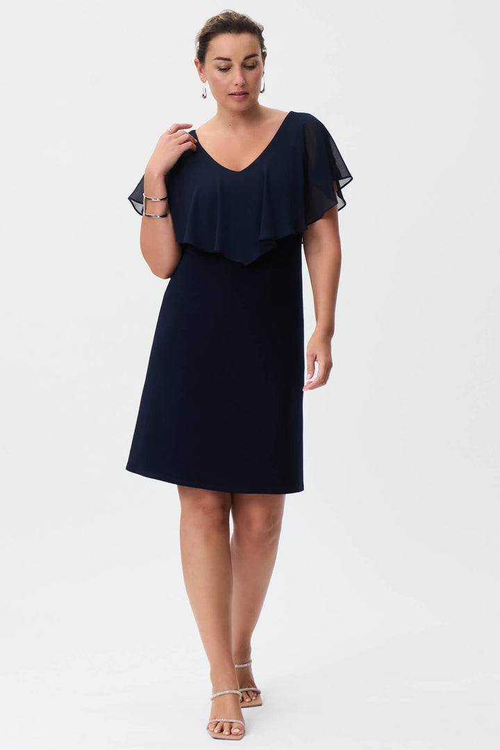 Joseph Ribkoff 232240 Midnight Blue Angel Sleeve Dress - Experience Boutique