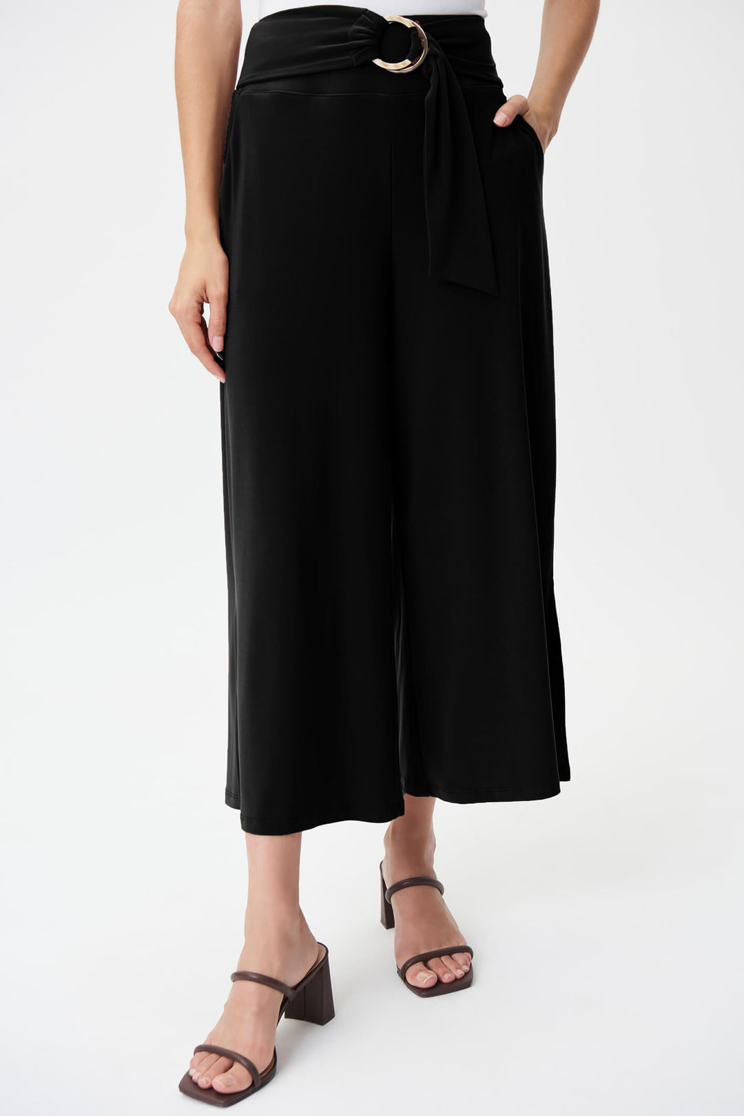 Joseph Ribkoff 232252 Black Wide Leg Trousers -Experience Boutique