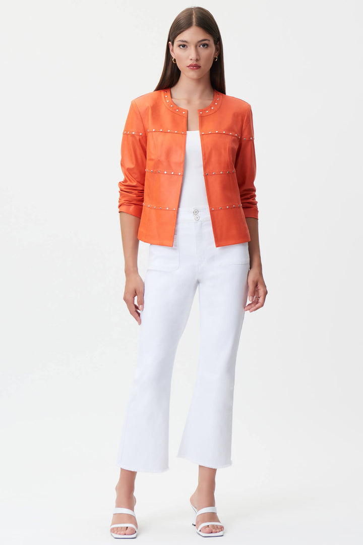 Joseph Ribkoff 232904 Burnt Orange Stud Detail Jacket - Experience Boutique