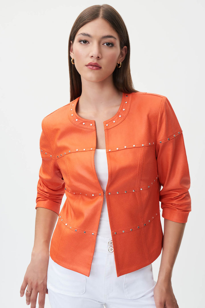 Joseph Ribkoff 232904 Burnt Orange Stud Detail Jacket - Experience Boutique