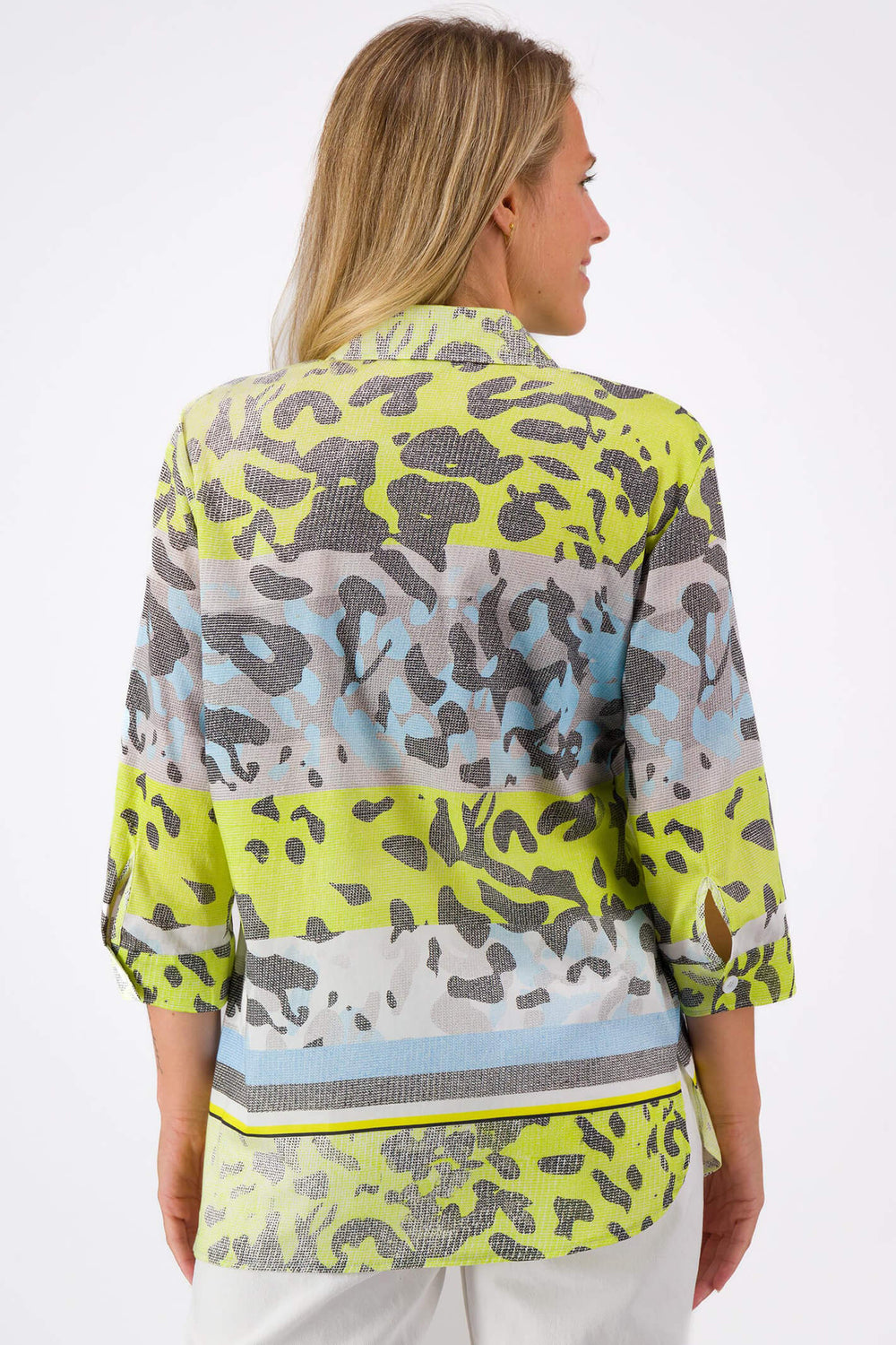 Just White J2778 Lemon Drop Printed Shirt - Experience Boutique