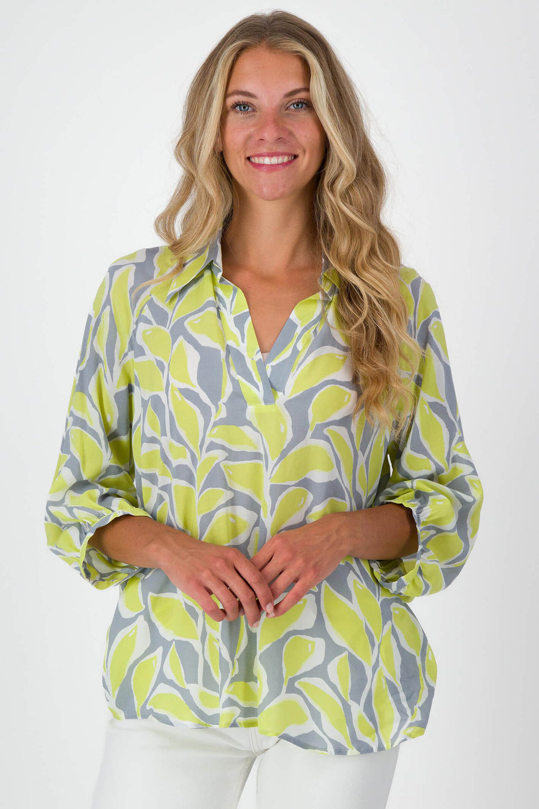 Just White Y2823 Lemon Printed Shirt - Experience Boutique