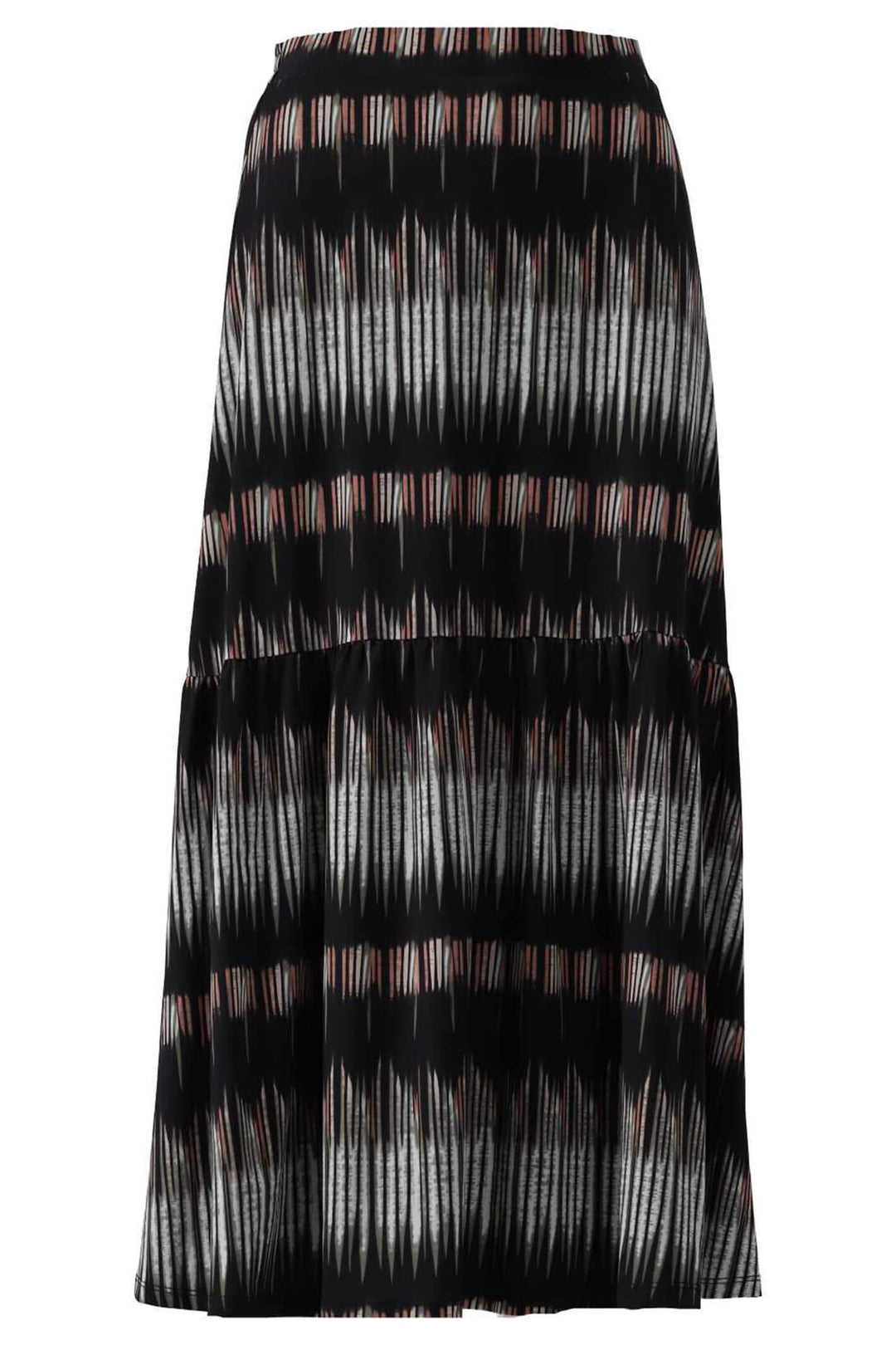 K Design V337 P429 Black Print Long Skirt - Experience Boutique
