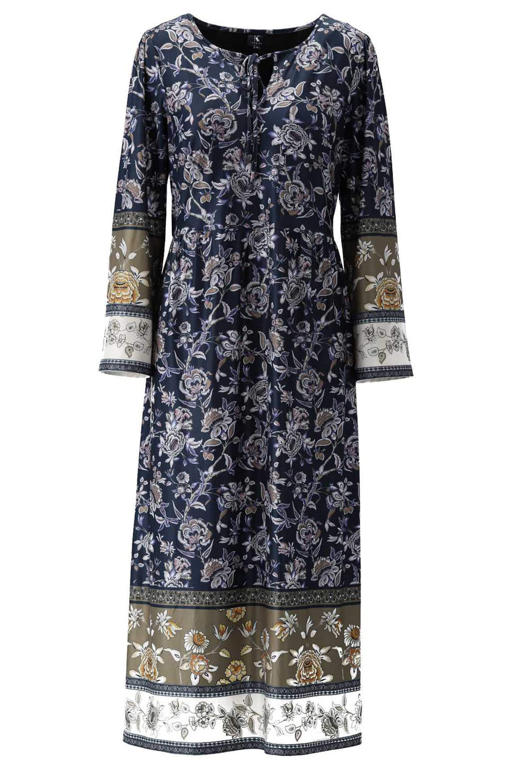 K Design V686 P484 Blue Print Dress - Experience Boutique