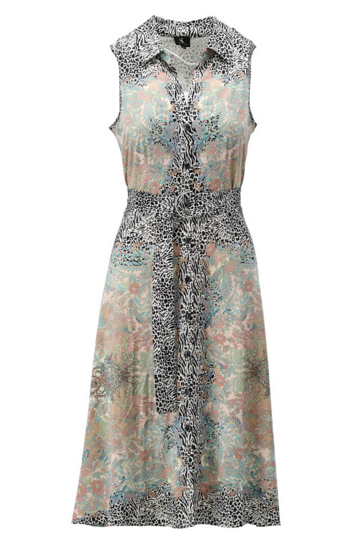 K Design W348 Multi Zebra Print Sleeveless Dress - Experience Boutique