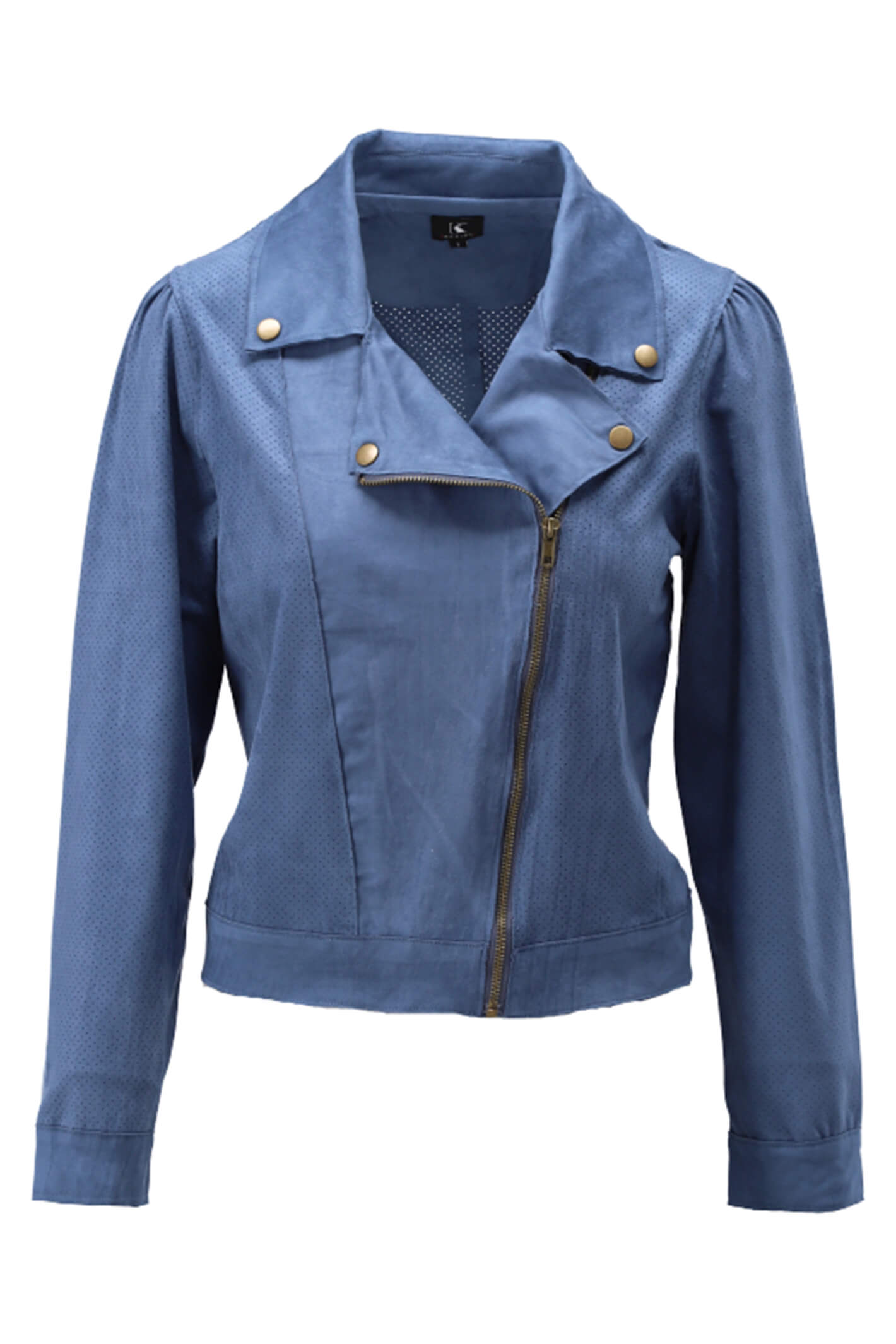 Blue faux sales suede jacket