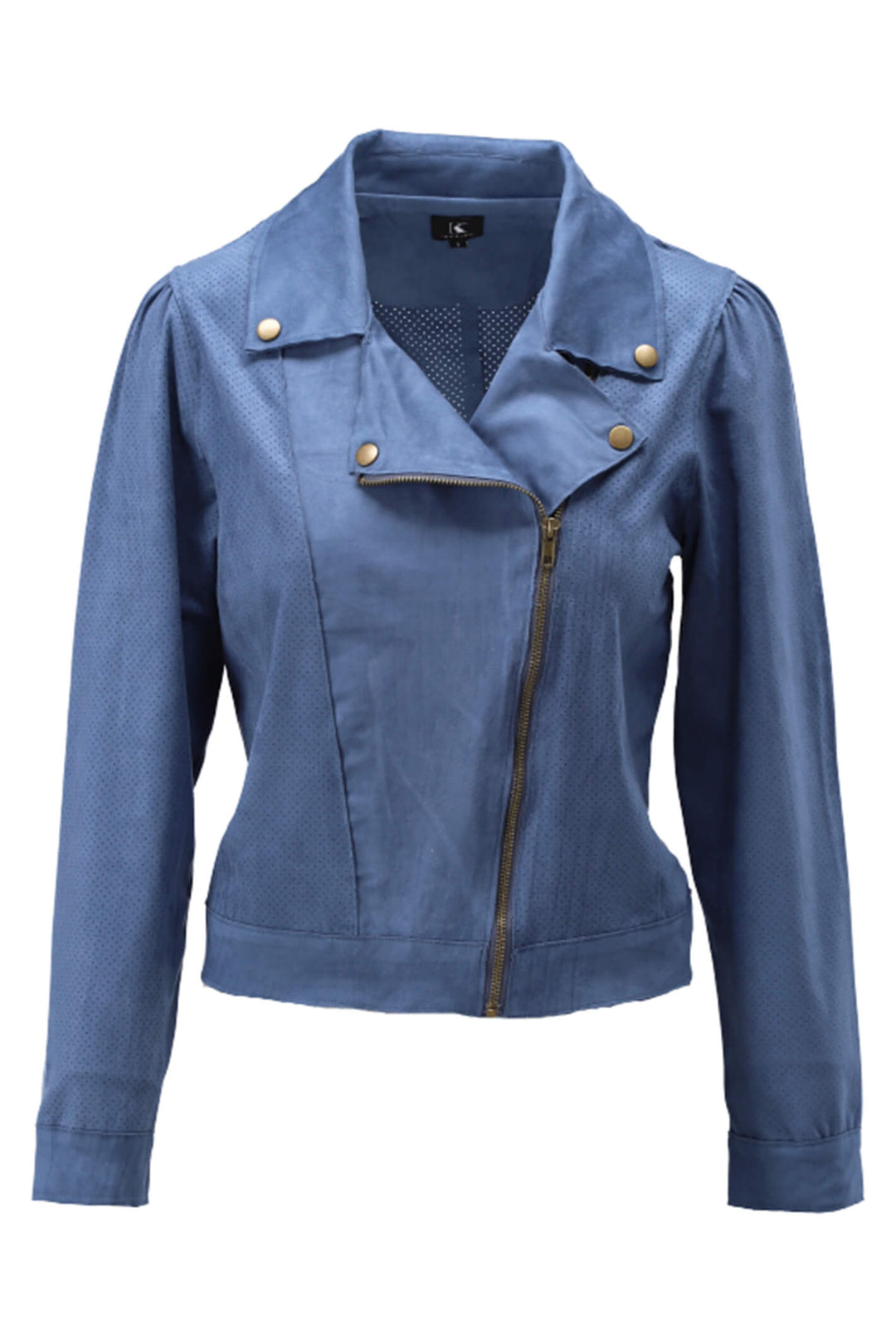 K Design W901 Coronet Blue Faux Suede Jacket - Experience Boutique