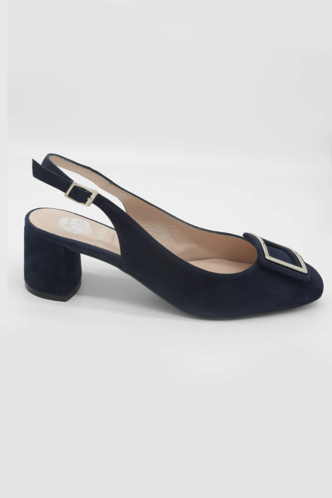 Lisa Kay Rayne Navy Suede Sling Back Shoes - Experience Boutique