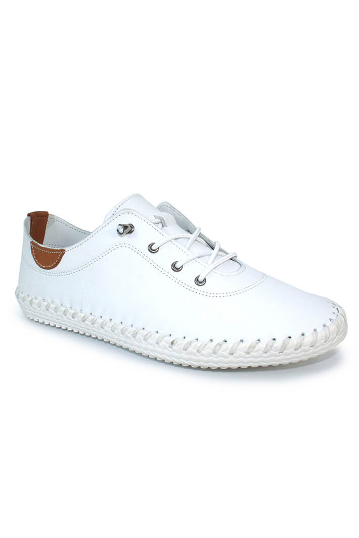 Lunar FLE030 White St Ives Plimsole Trainers - Experience Boutique