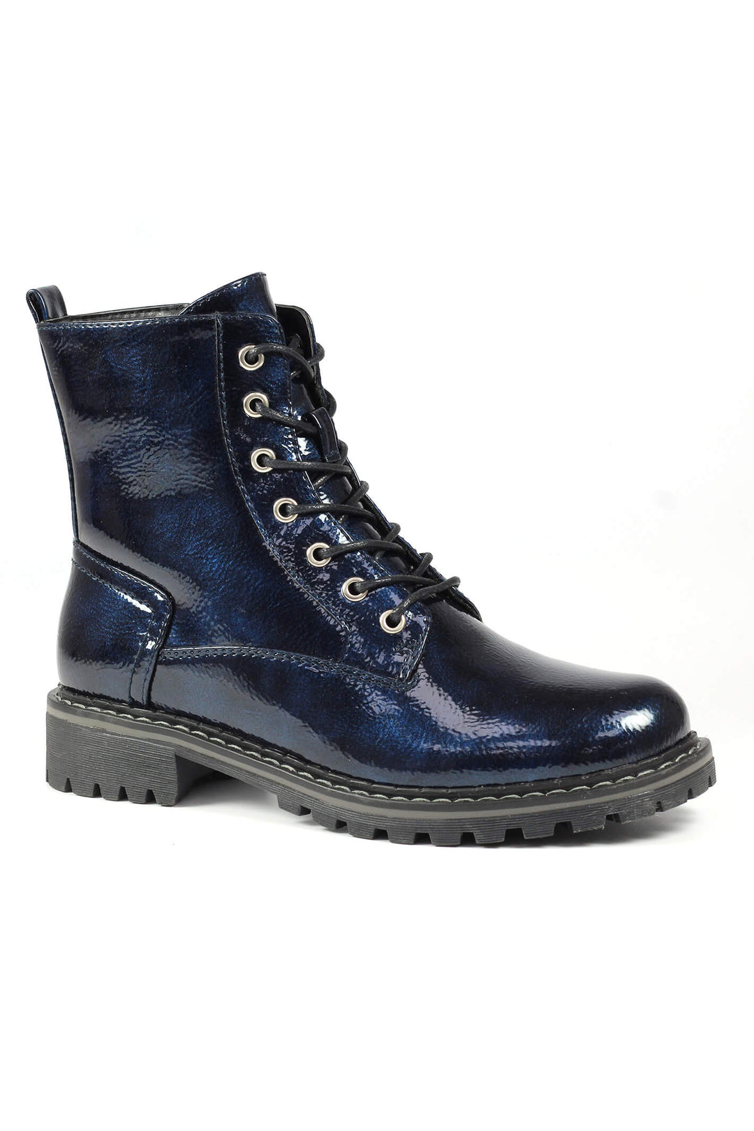 Lunar GLW011 Nala Navy Patent Boots - Experience Boutique