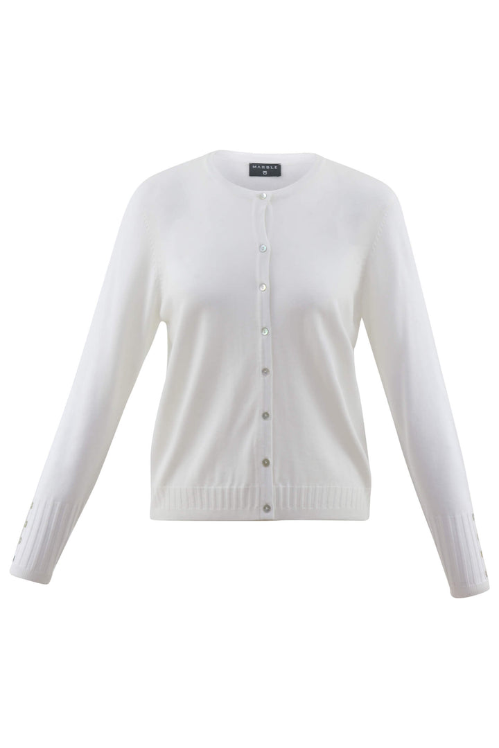 Marble Fashions 6500 White Cardigan - Experience Boutique