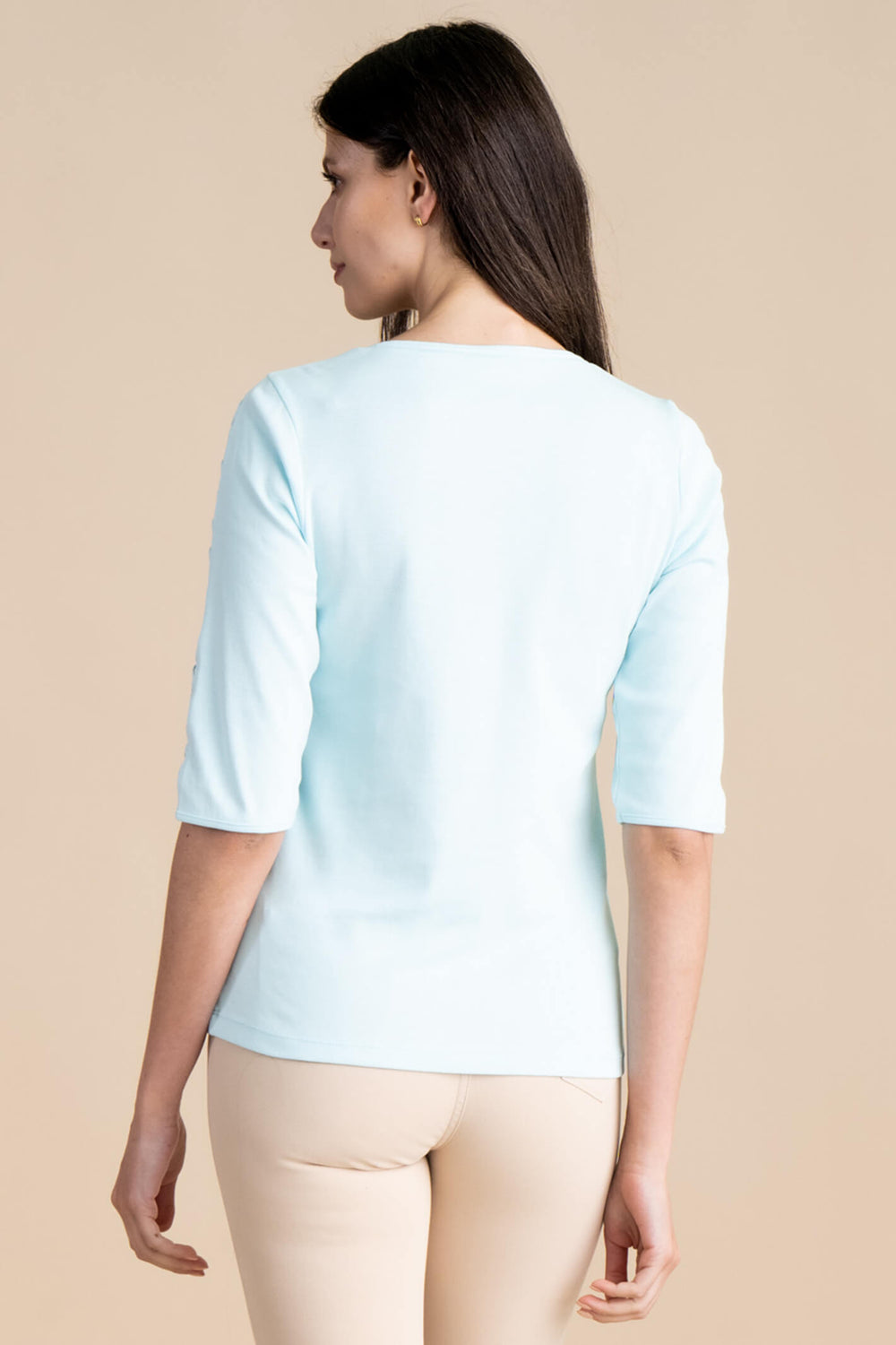 Marble Fashions 6527 202 Mint Open Sleeve Round Neck Top  - Experience Boutique