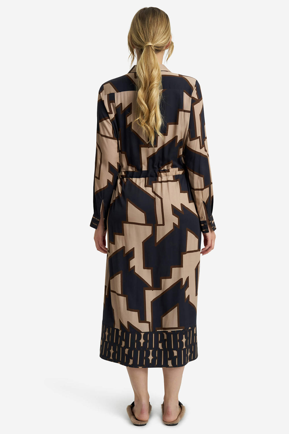 Milano 23-69431124-1 Black Print Midi Shirt Dress - Experience Boutique