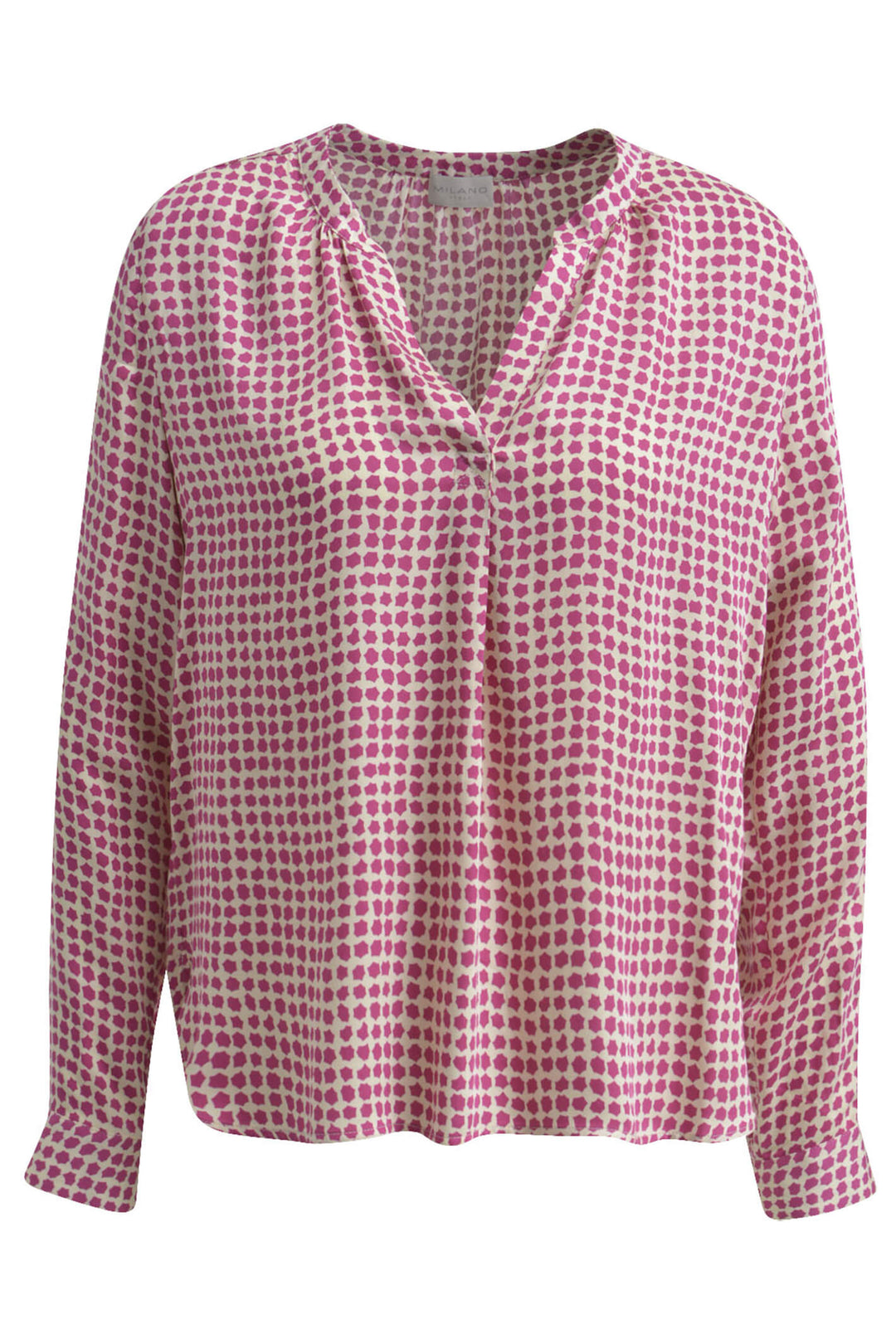 Milano 6013 Pink Cherry Print Blouse - Experience Boutique