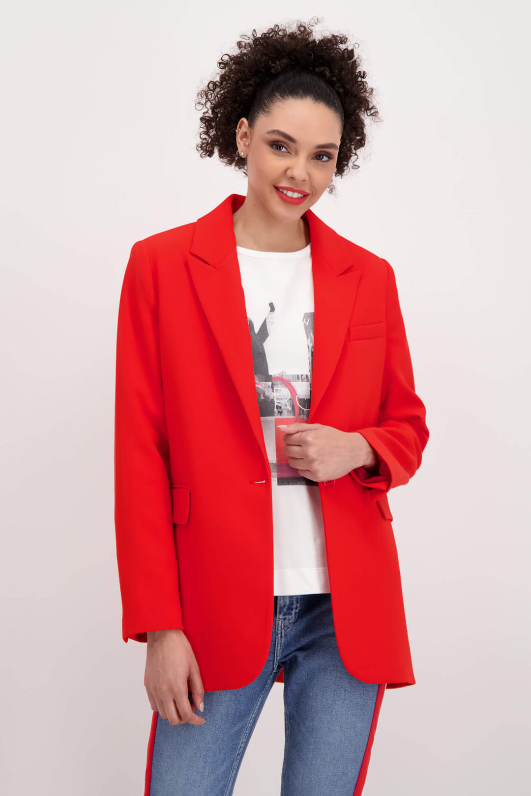 Monari 407378 Lipstick Red Oversized Blazer - Experience Boutique