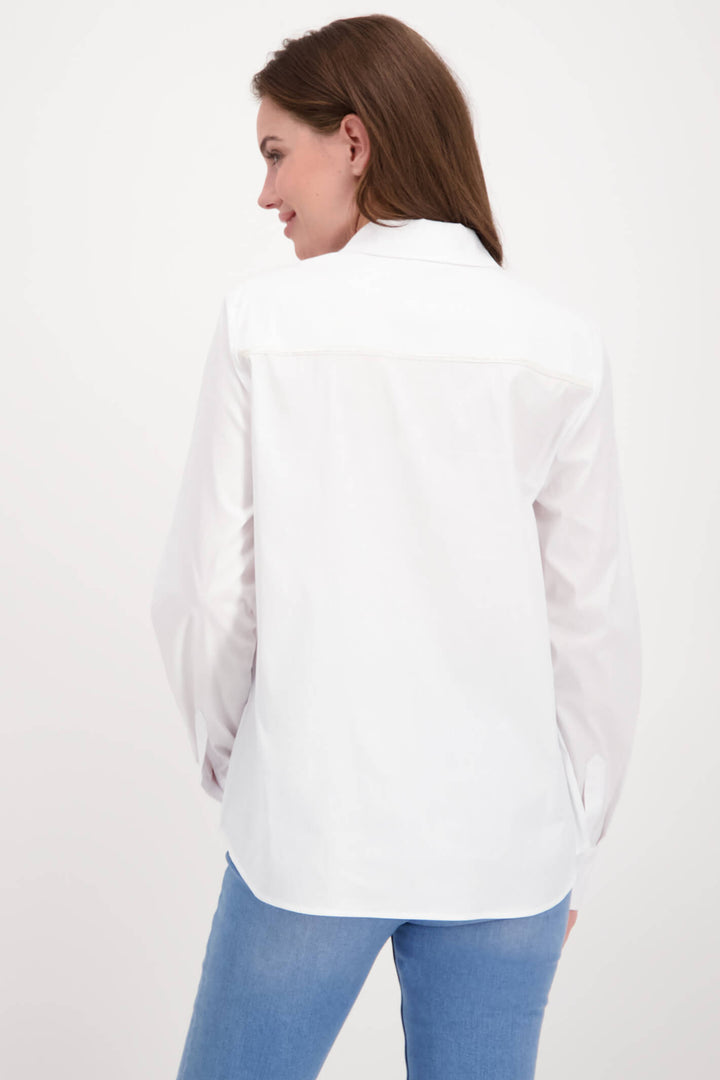 Monari 407417 White With Gold Satin Trim Shirt - Experience Boutique