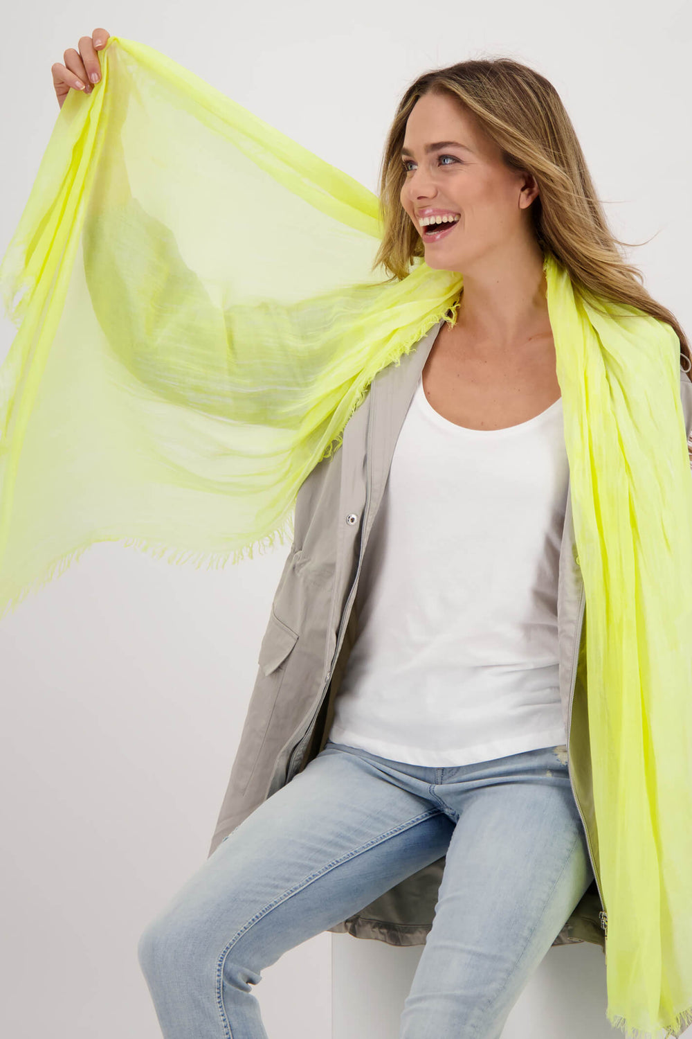 Monari 407717 Sunshine Yellow Scarf - Experience Boutique