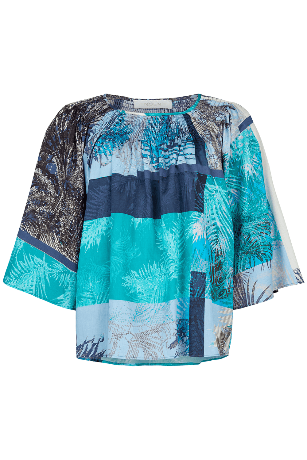 Noen 83287 08263 61 Green Patchwork Print Top - Expeprience Boutique