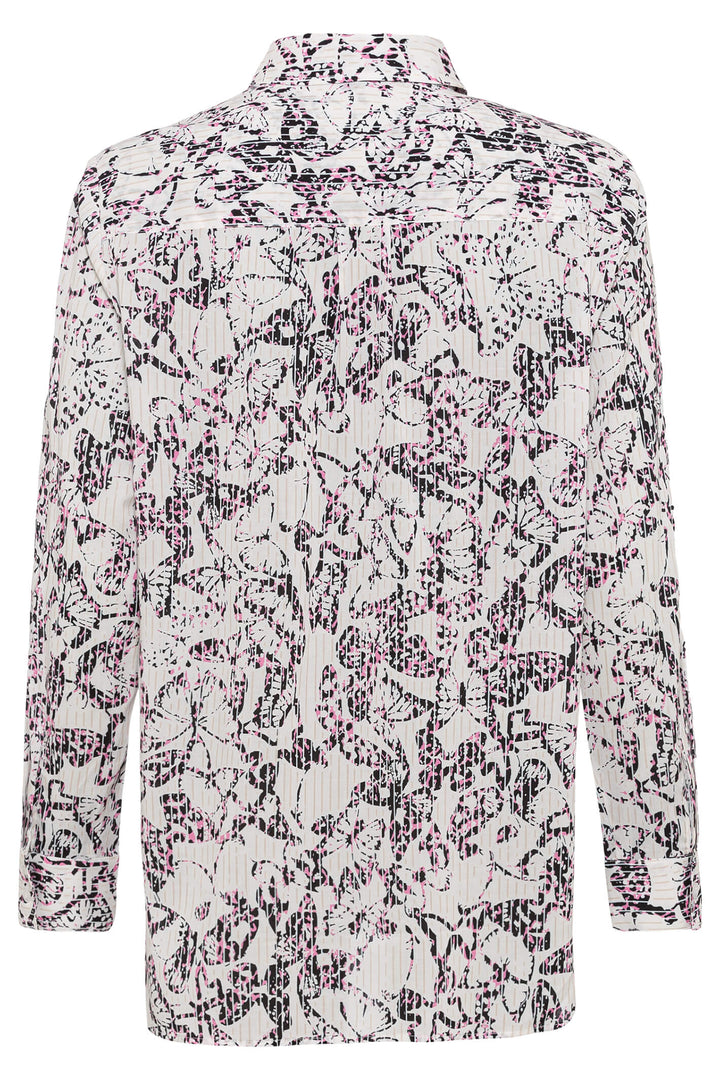 Olsen 12001774 Pink Butterfly Print Shirt - Experience Boutique