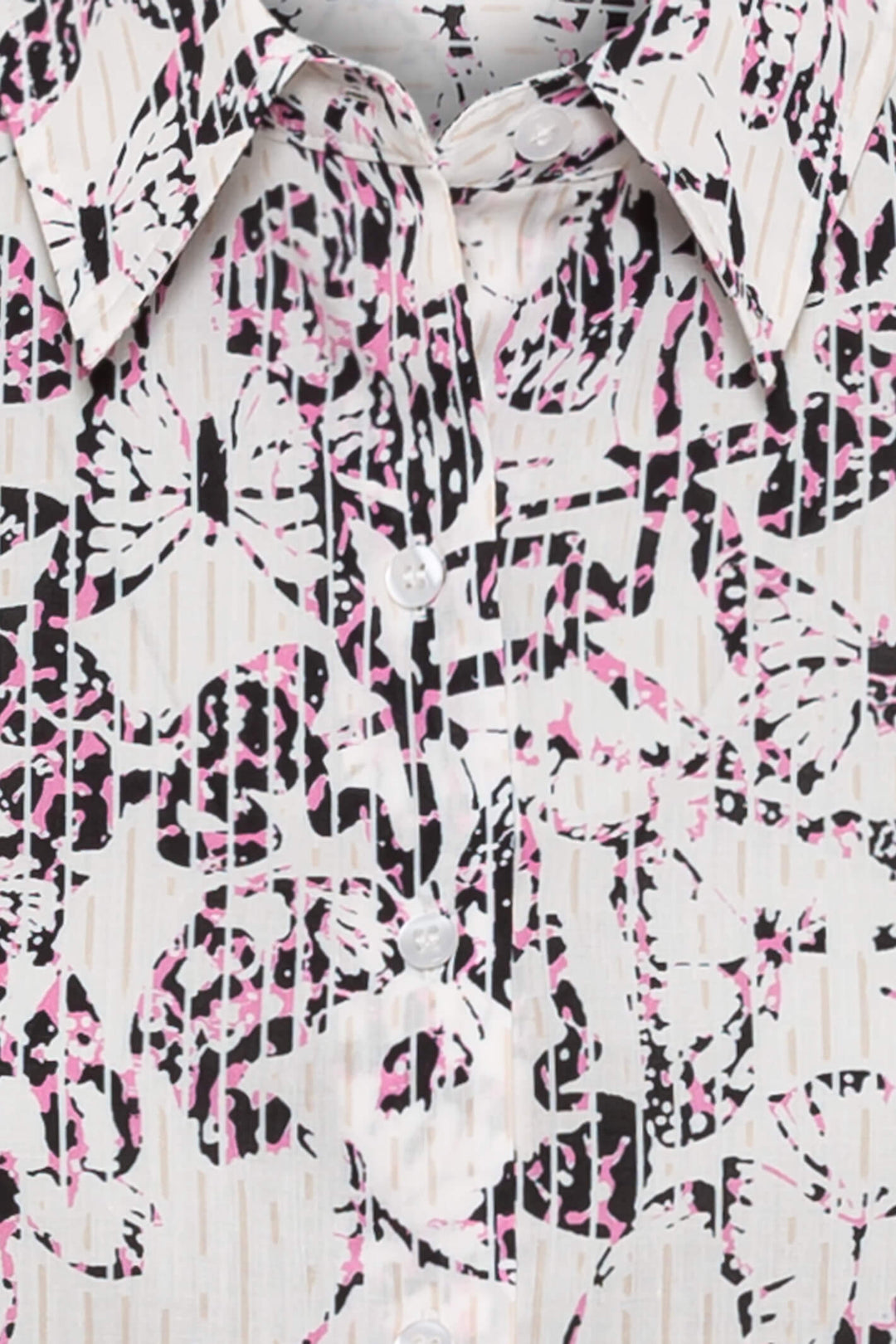 Olsen 12001774 Pink Butterfly Print Shirt - Experience Boutique