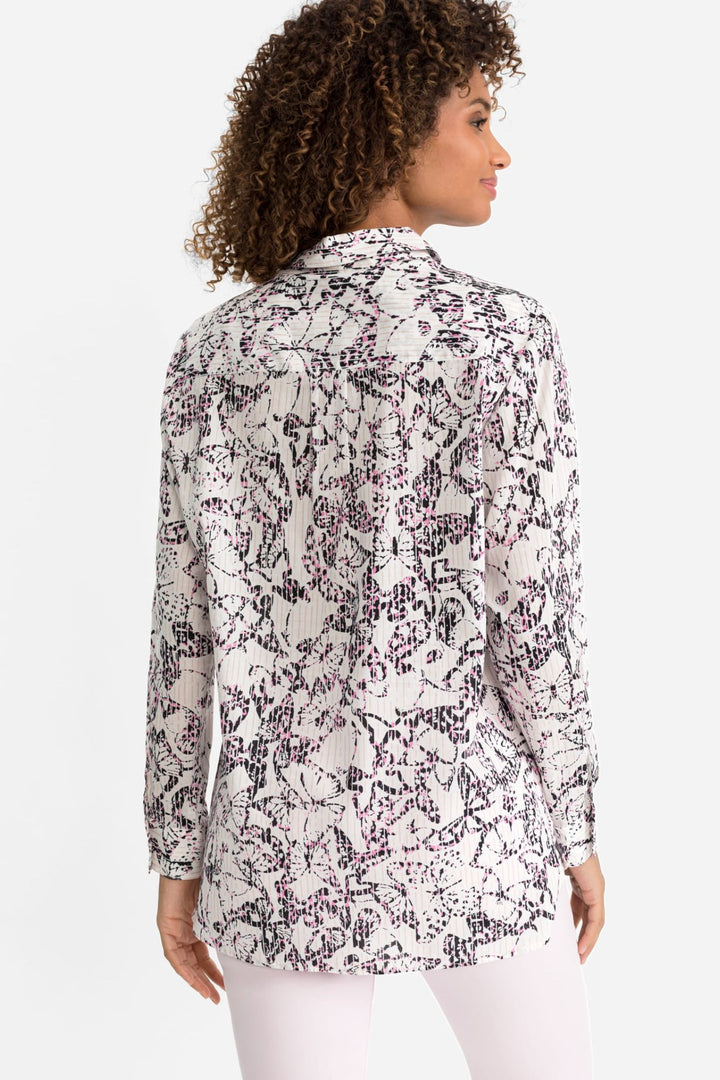 Olsen 12001774 Pink Butterfly Print Shirt