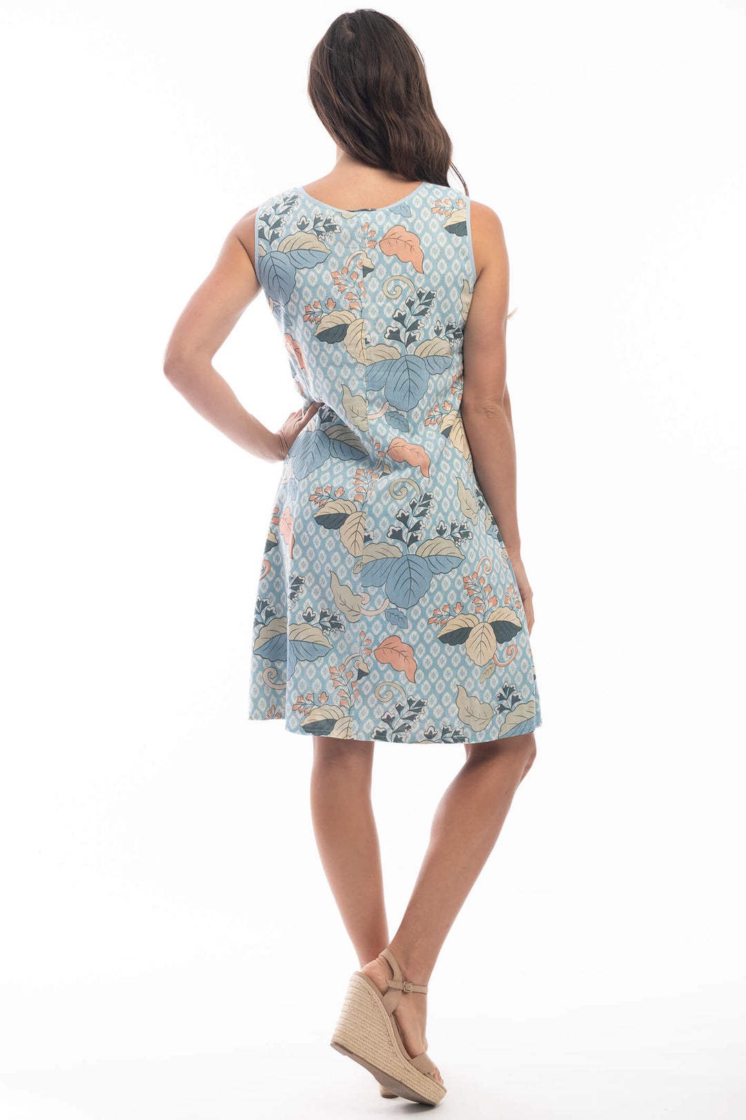Orientique 2135 Blue Hallstat Reversible Print Shift Dress - Experience Boutique
