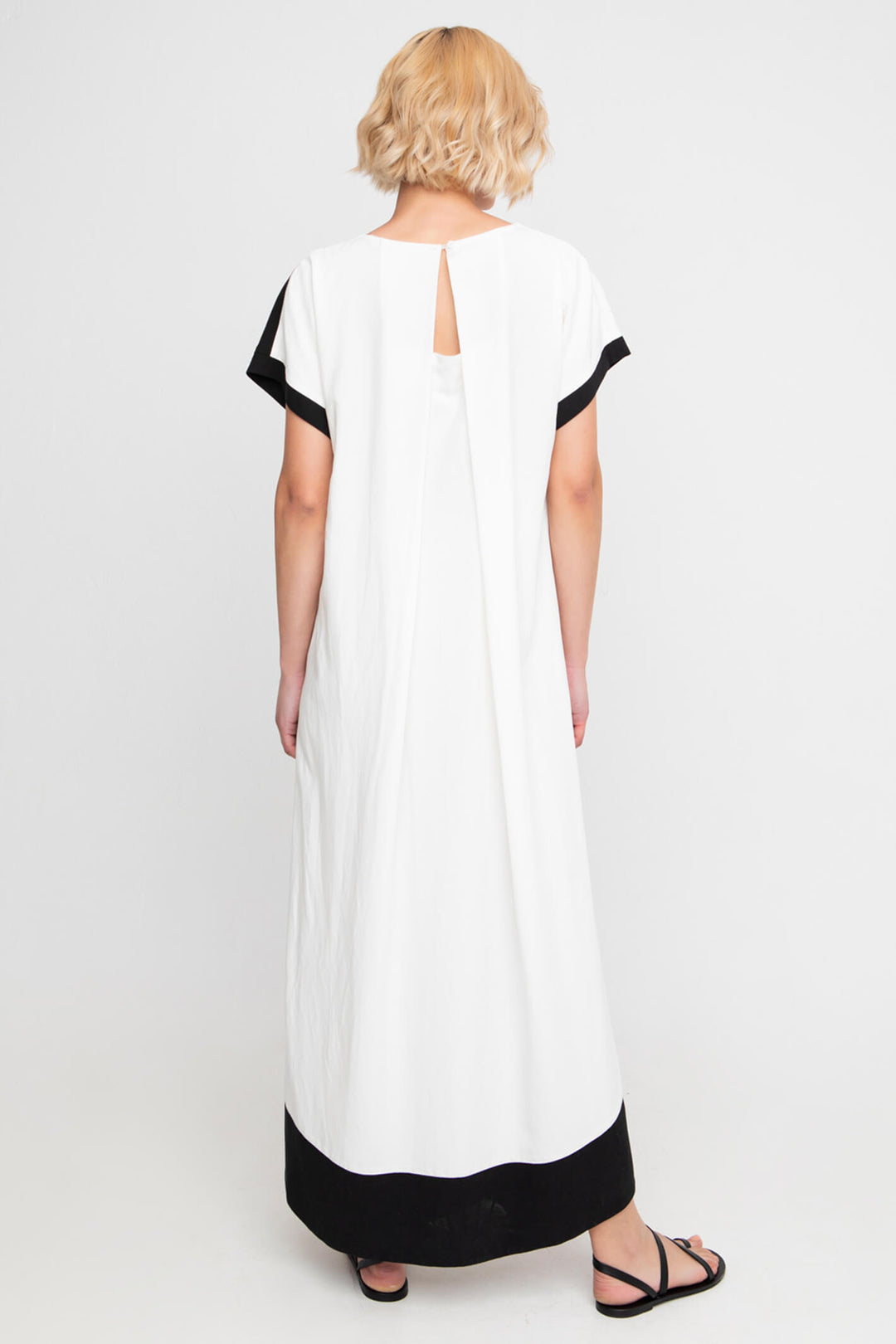 Ozai N Ku R22-216 Black & White Block Dress - Experience Boutique