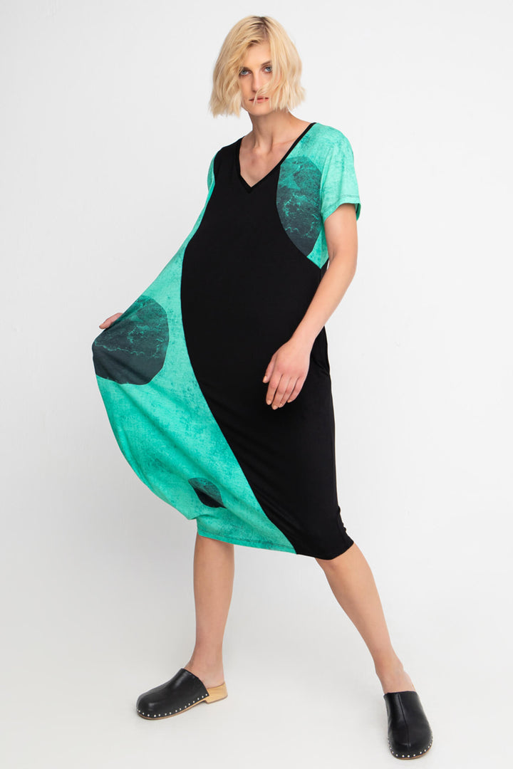 Ozai N Ku R22-237 Black Aquatic Dress - Experience Boutique