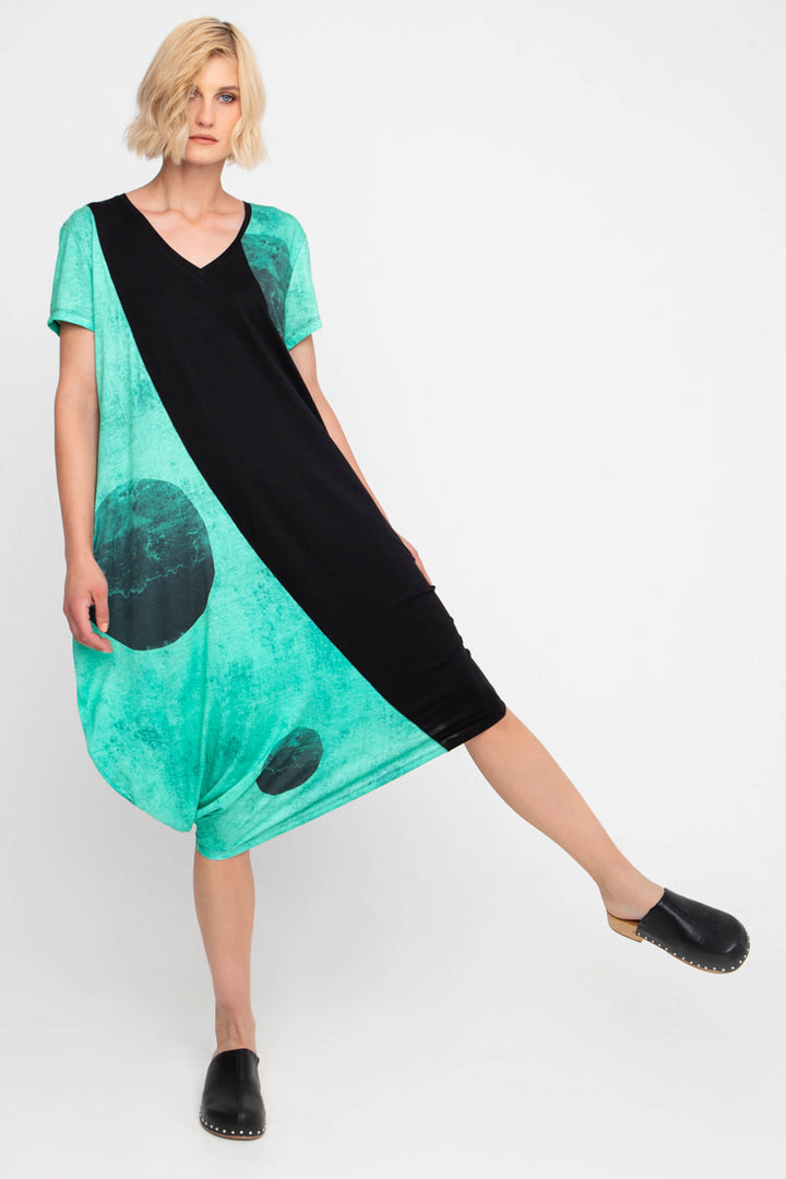 Ozai N Ku R22-237 Black Aquatic Dress - Experience Boutique
