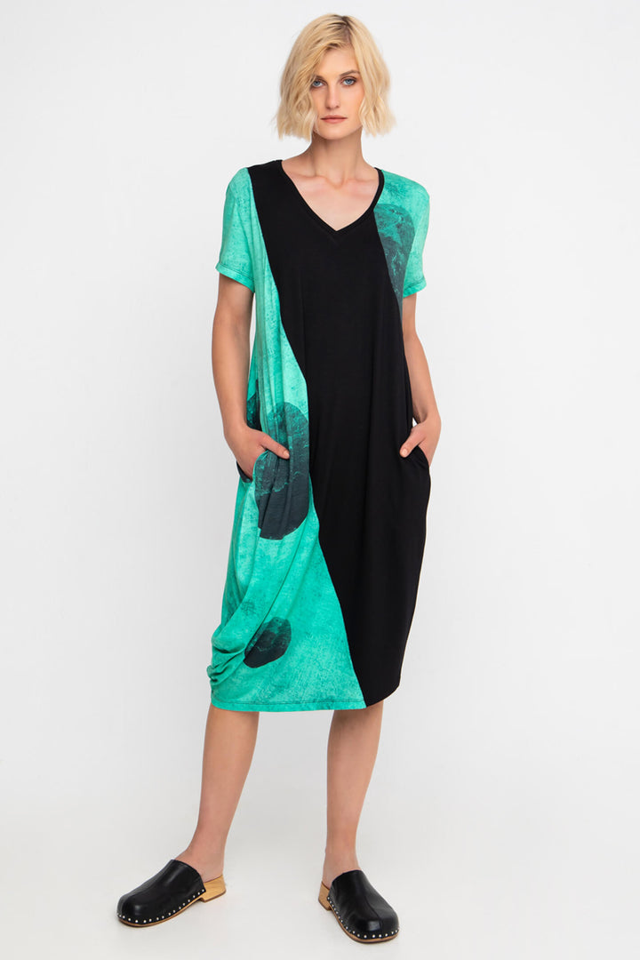 Ozai N Ku R22-237 Black Aquatic Dress - Experience Boutique