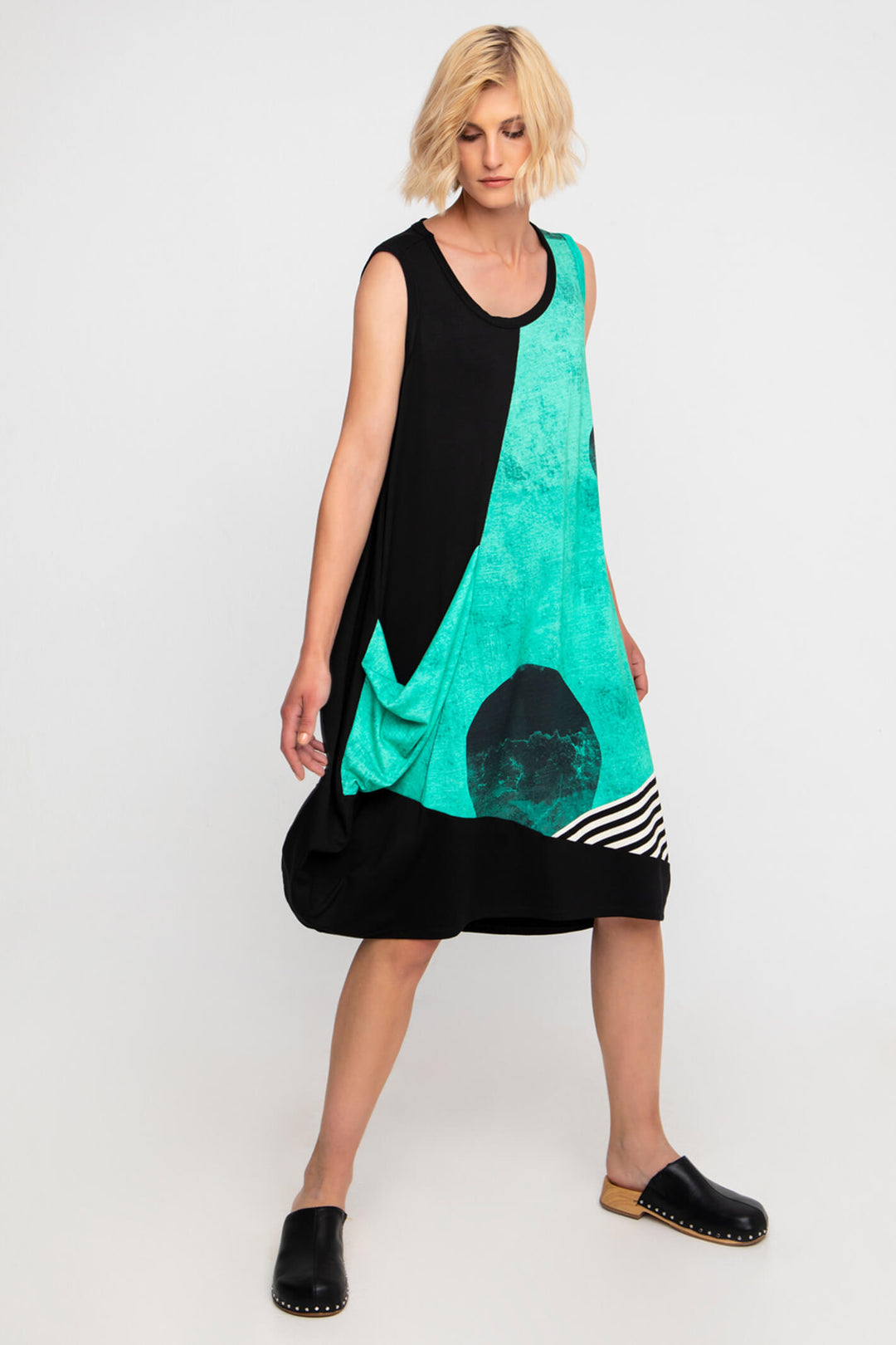 Ozai N Ku R22-242 Black Aquatic Dress - Experience Boutique