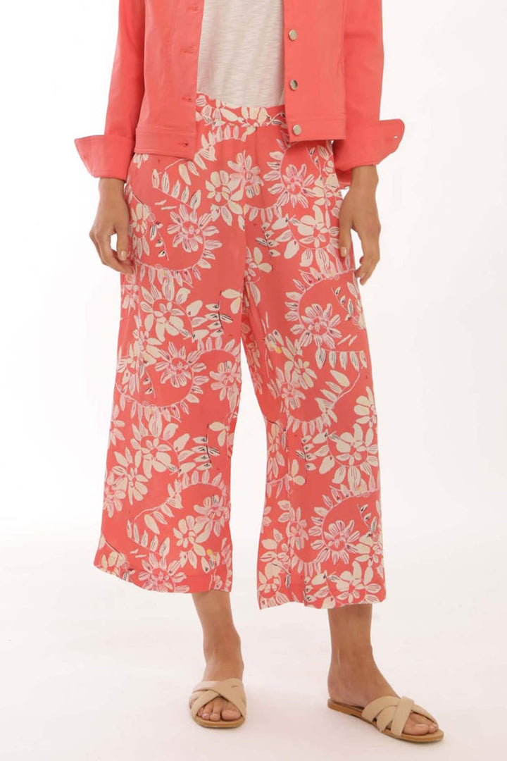 Pomodoro 52204 Coral Print Culottes - Experience Boutique