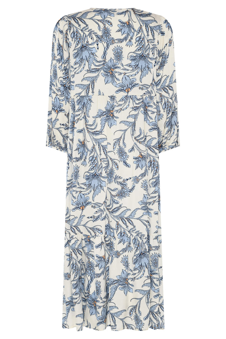 Que 38158 12 Blue Floral Print Dress with Sleeves - Experience Boutique