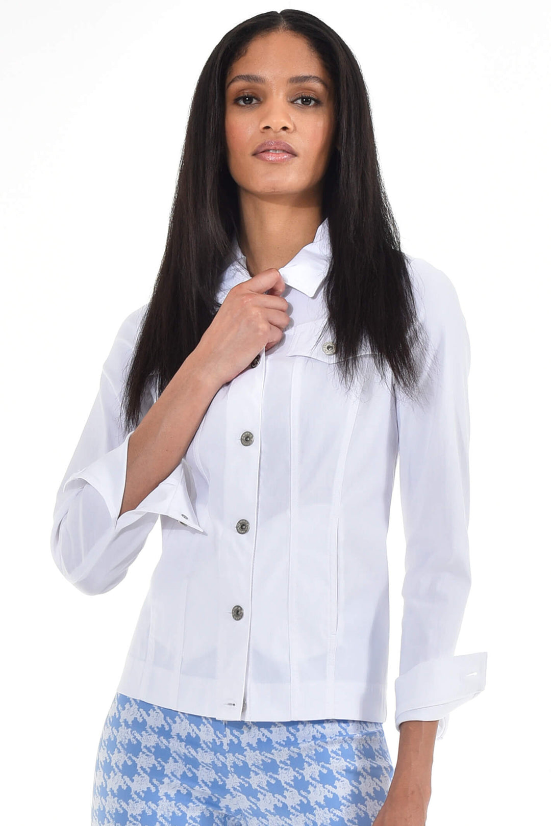 Robell Happy 57609 White Stretch Bengaline Jacket - Experience Boutique