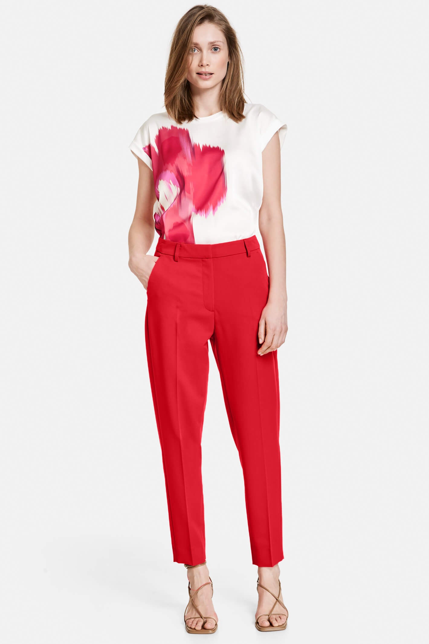 Red slim deals leg trousers